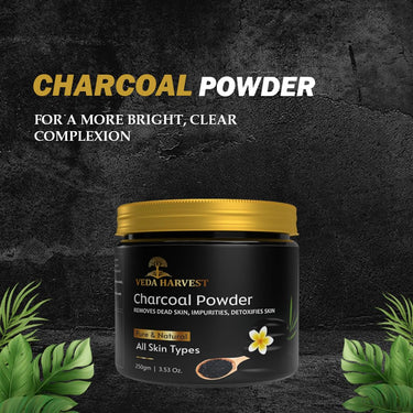 Veda Harvest kumkumadi oil and Activated Charcoal powder | Skin Brightening, Anti Acne, for glowing skin, skin detox